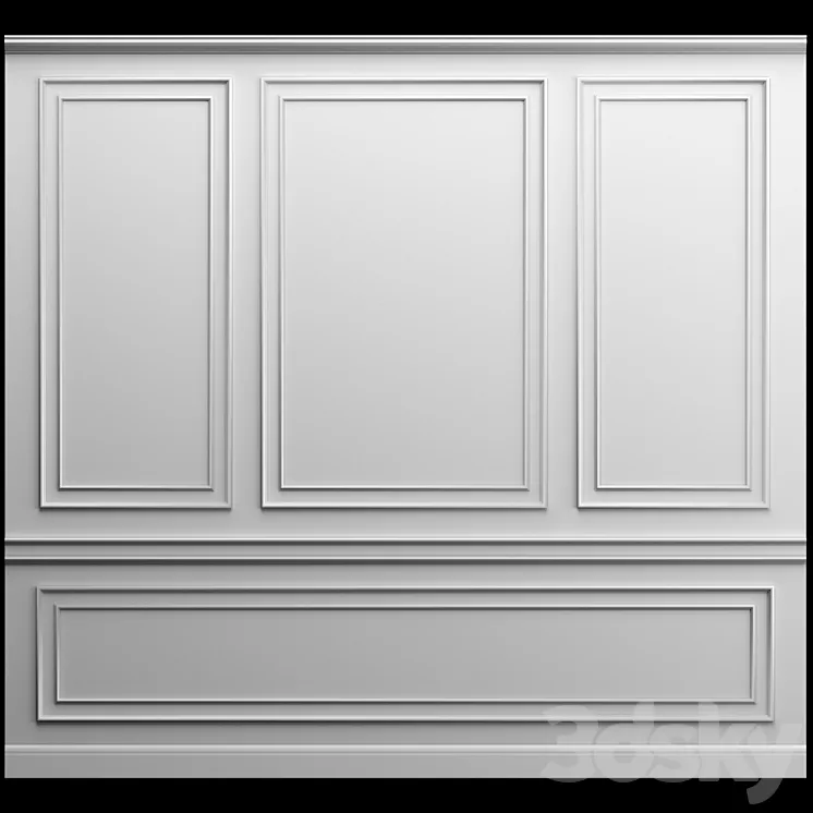 Wall panel – gypsum stucco 3DS Max