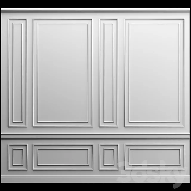 Wall panel – gypsum stucco 3ds Max