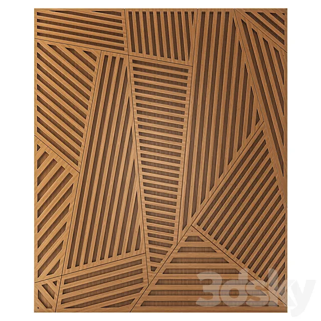 Wall panel made of components 3ds Max