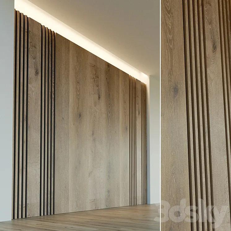 Wall panel made of wood. Decorative wall. 28 3DS Max
