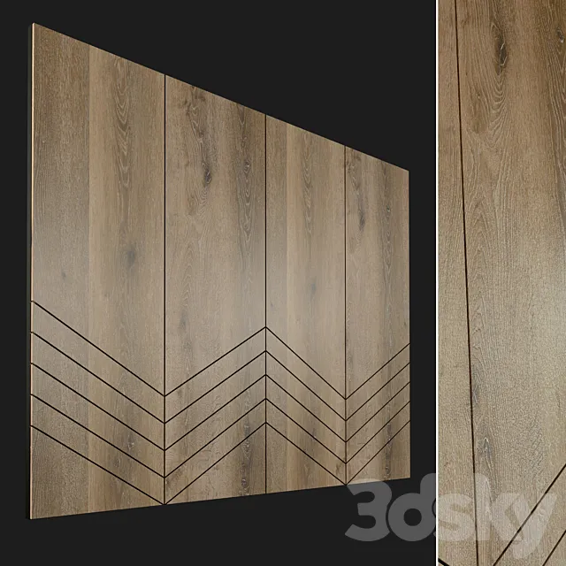 Wall panel made of wood. Decorative wall. 95 3DS Max Model