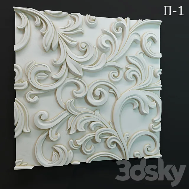 Wall panel P-1 3DS Max Model