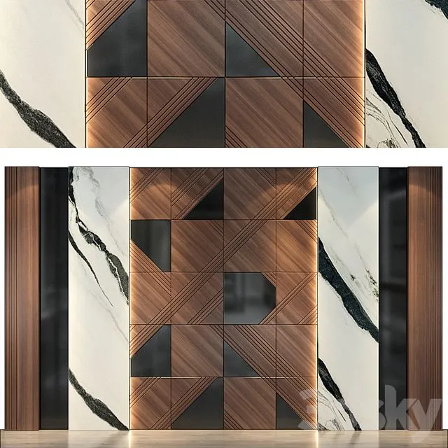 wall panel set 54 3dsMax Model