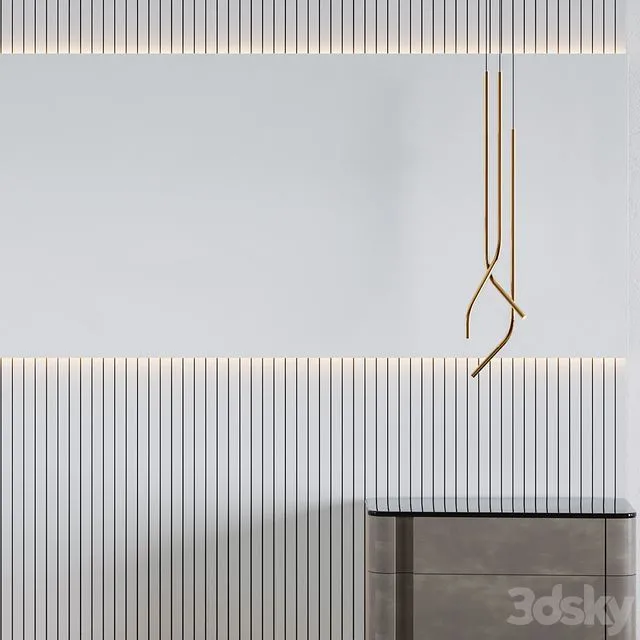 Wall panel with bedside table LIBRA by Sara Ferrari 3dsMax Model