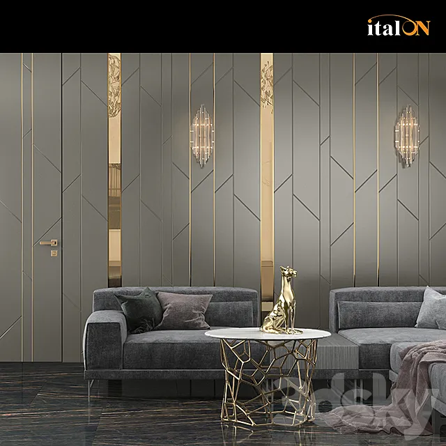 Wall panels. “Branches” decor. 3DS Max Model