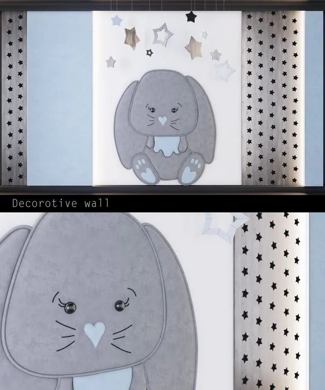 Wall panels for children _ bunny (2) 3dsMax Model