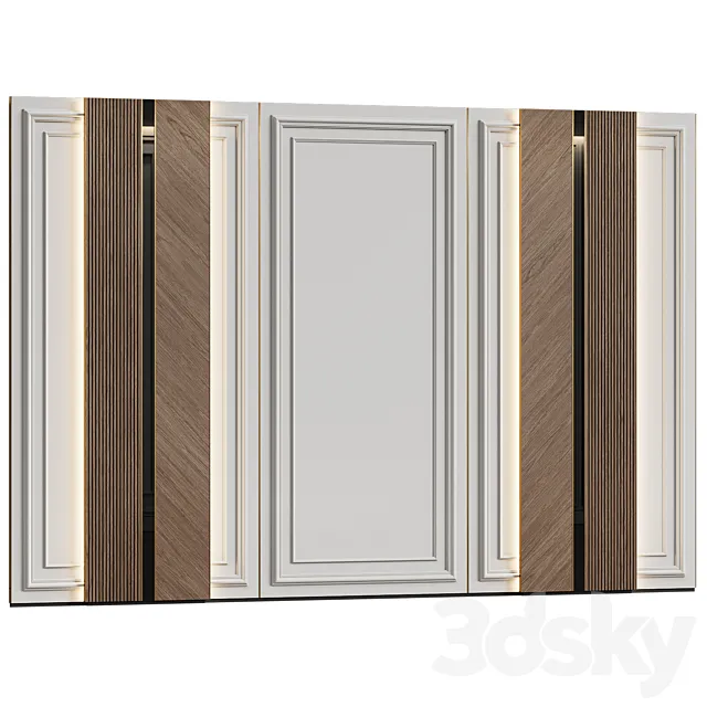 Wall panels in modern classic style 15 3ds Max