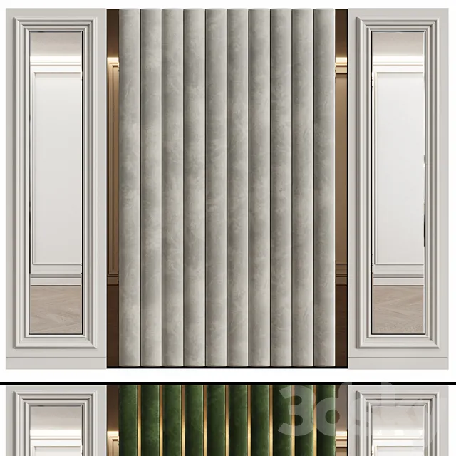 Wall panels in modern classic style 9 3ds Max