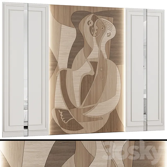 Wall panels “Marquetry” in the neoclassical style 3ds Max