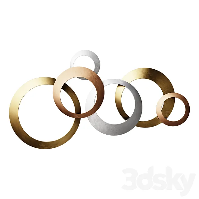 Wall Picture Wall Decor With Multiple Metal Rings Wall Decor 3ds Max