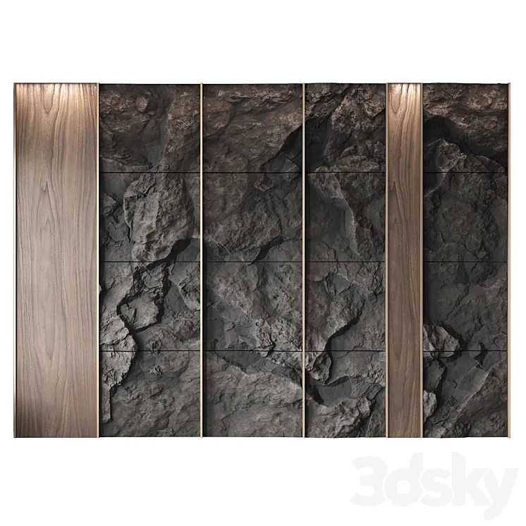 Wall rock panel №2 3DS Max Model