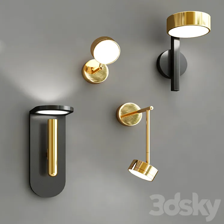 wall sconce collection 2 3DS Max