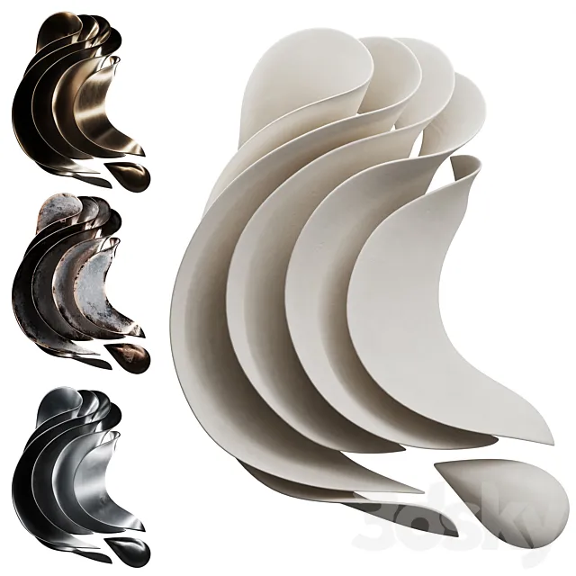 Wall sculpture Abstract Wave Vasso Fragkou 05 3ds Max