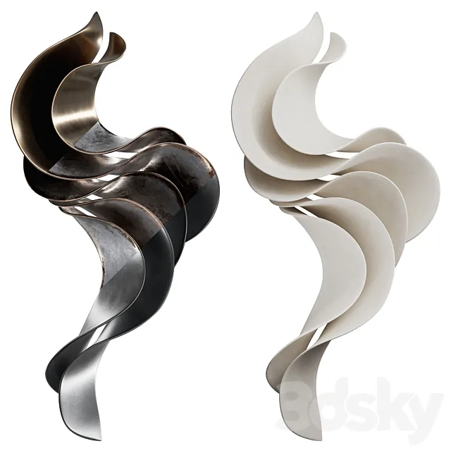 Wall sculpture Abstract Wave Vasso Fragkou 06 3DS Max Model