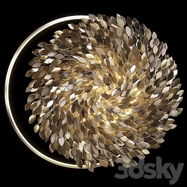 Wall sculpture Artetfloritude with lighting 3ds Max