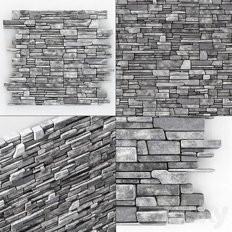 Wall stone clincer rock decor n1 3DS Max
