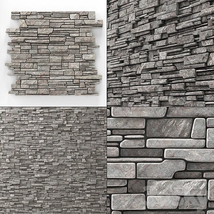 Wall stone clincer rock decor n3 3DS Max