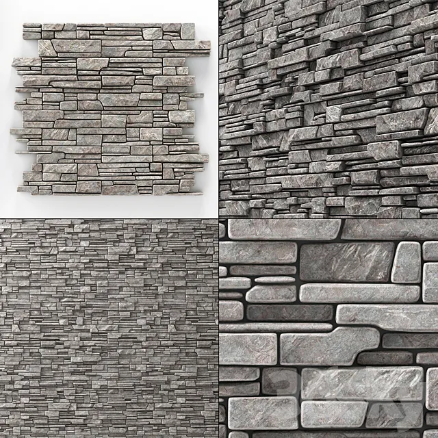 Wall stone clincer rock decor n3 3DSMax File