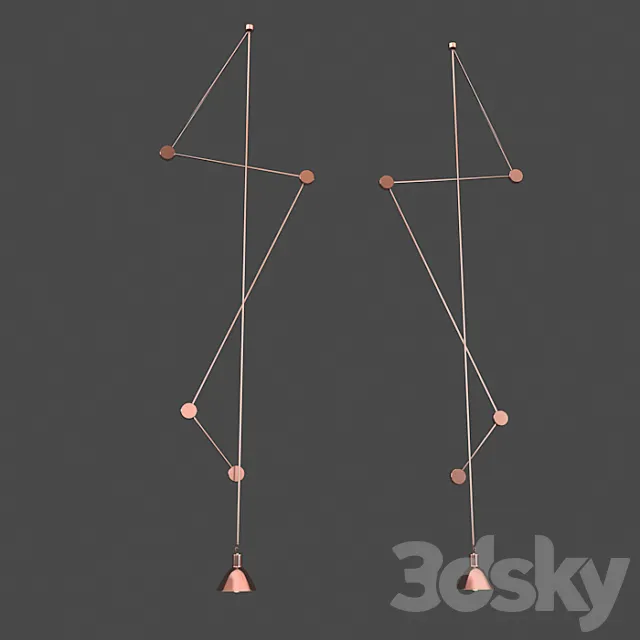 Wall String Ceiling Lamp 3DSMax File