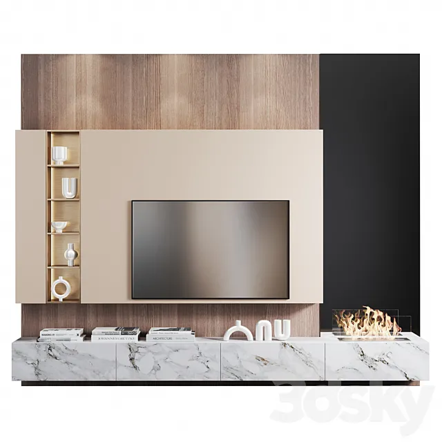 Wall Tv Set 3 3DS Max Model