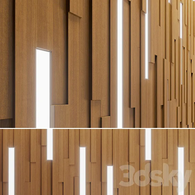 Wall Wooden Stripes 3DS Max Model