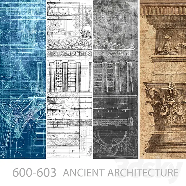 Wallpapers_Ancient architecture_Designer wallpapers_Panels_Photowall-paper_Fresco 3DS Max Model