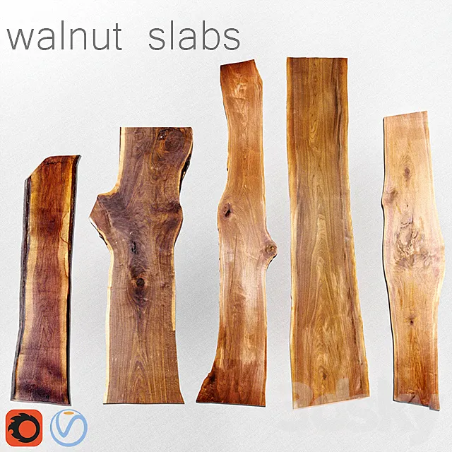 Walnut Slabs | Slabs from walnut 3DSMax File