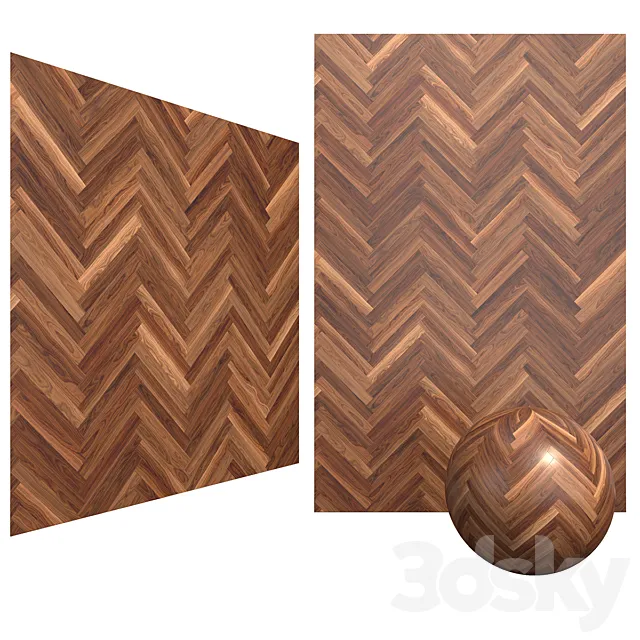 Walnut Wood Parquet 6K High Resolution Tileable Textures Corona & Vray 3DS Max Model