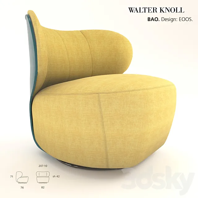 Walter Knoll Bao armchair 3ds Max