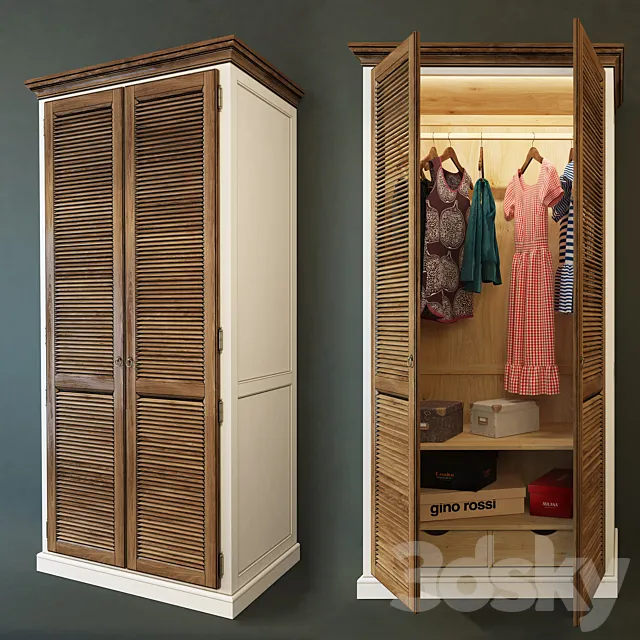 Wardrobe 2-door Folk. Wellige 3DS Max Model