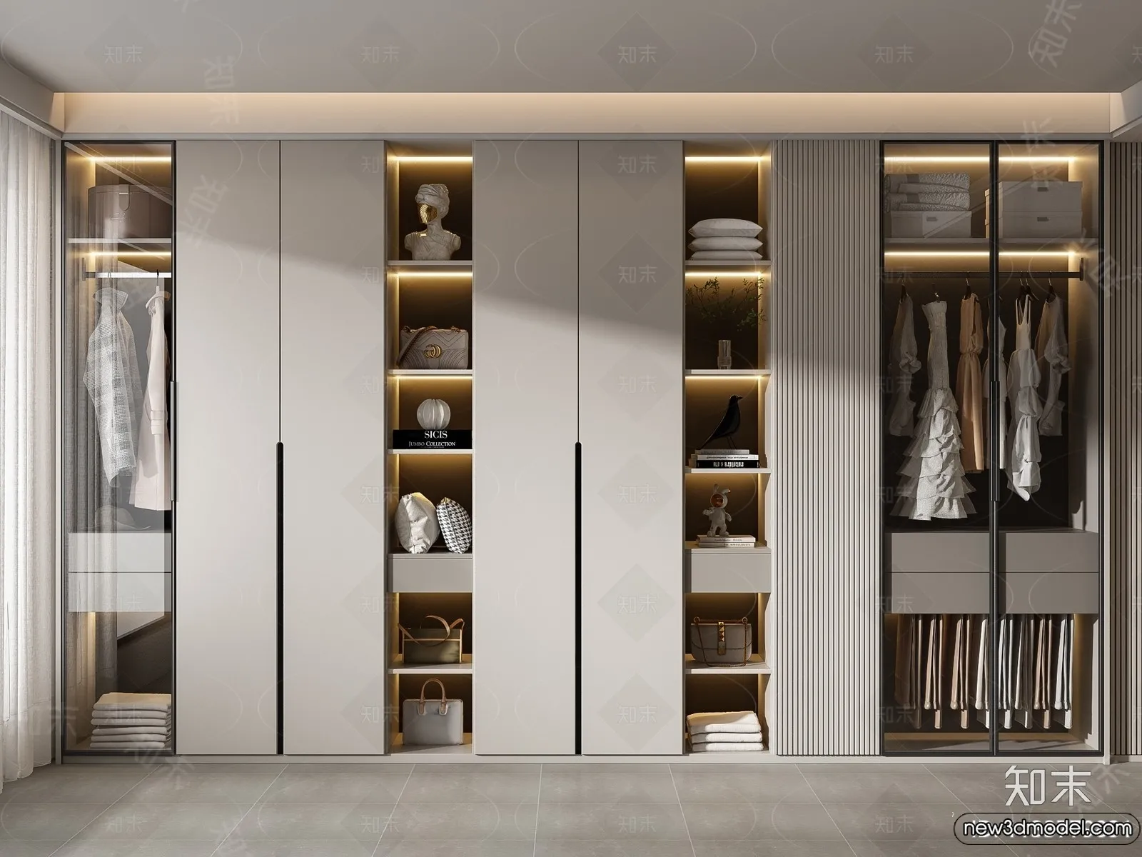 Wardrobe 3D Models – 3D Furniture for Interior Design – 014