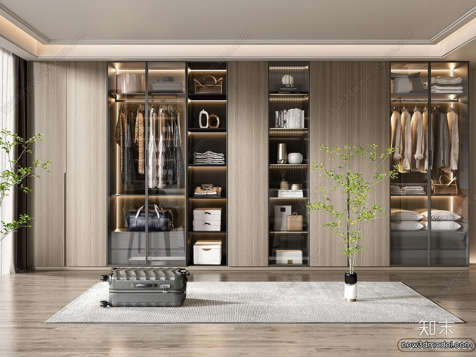 Wardrobe 3D Models – 3D Furniture for Interior Design – 022