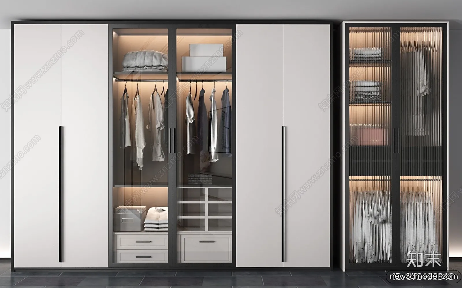 Wardrobe 3D Models – 3D Furniture for Interior Design – 025