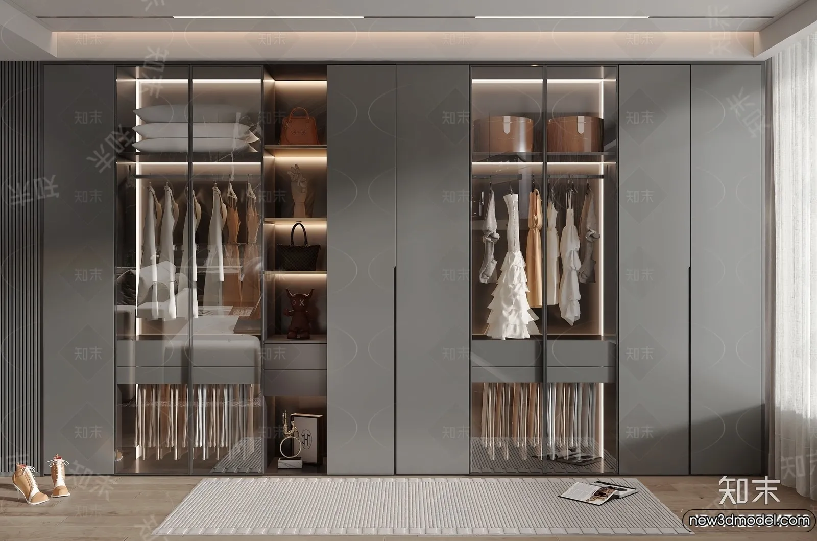 Wardrobe 3D Models – 3D Furniture for Interior Design – 026