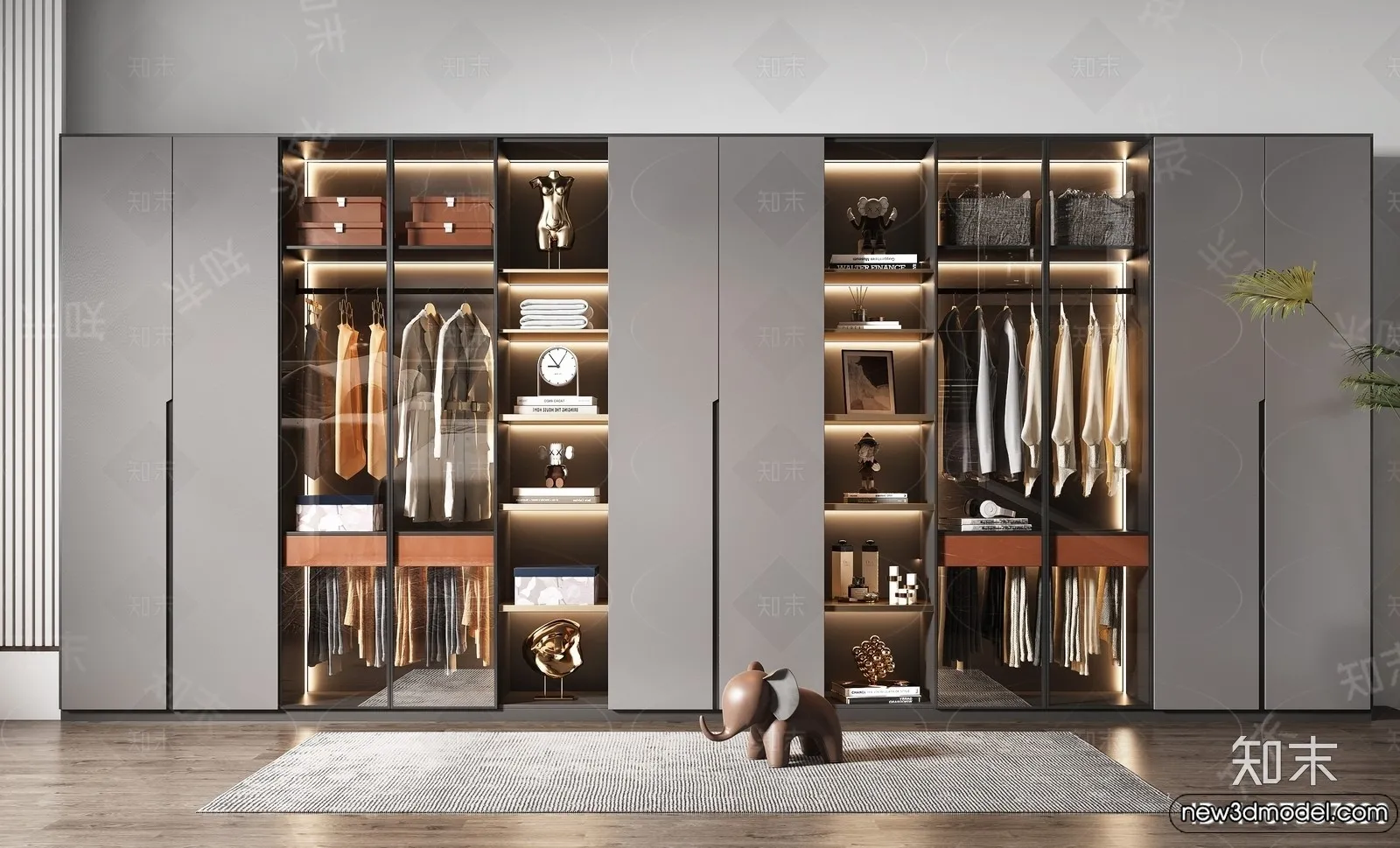 Wardrobe 3D Models – 3D Furniture for Interior Design – 047