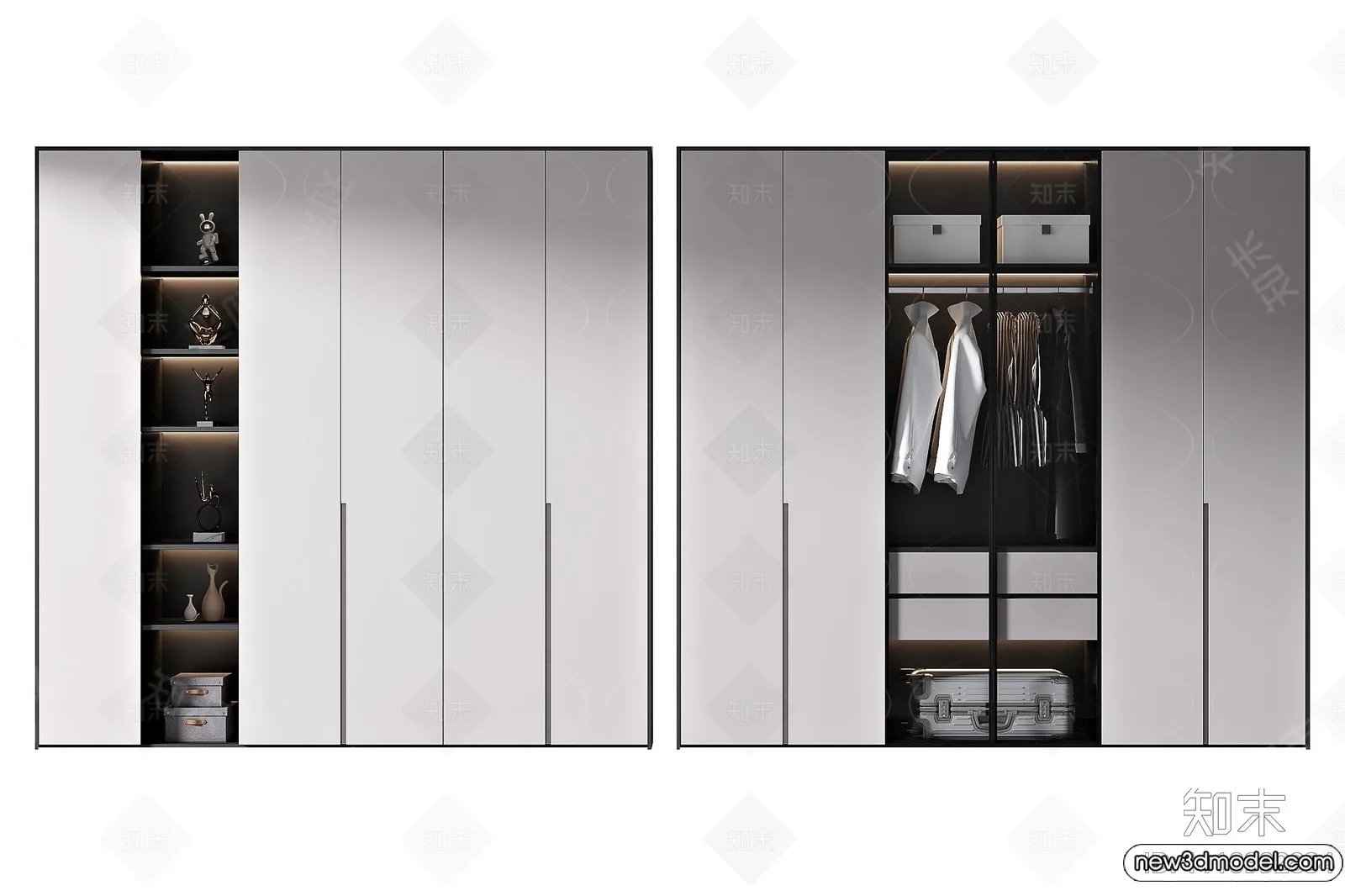 Wardrobe 3D Models – 3D Furniture for Interior Design – 050