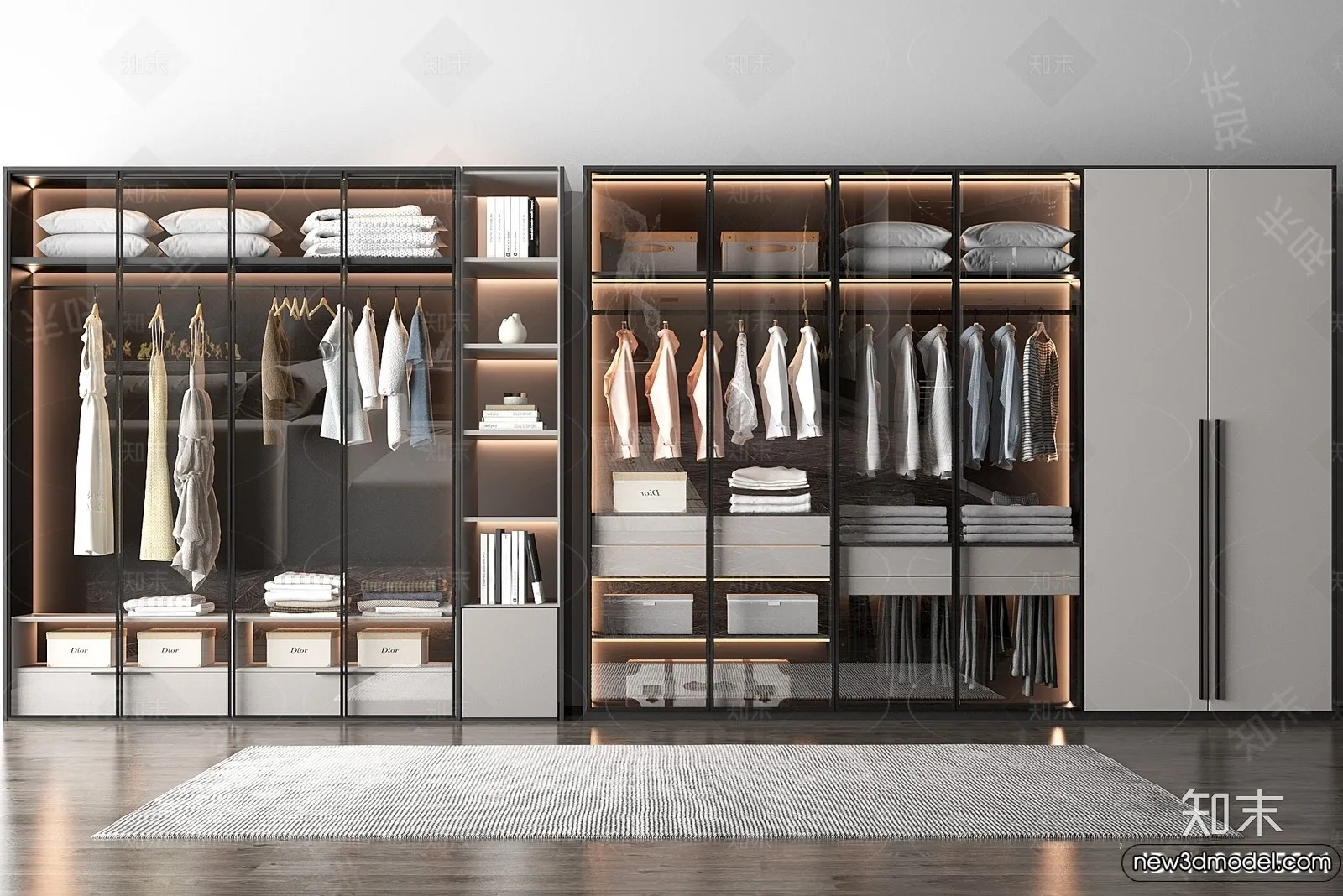 Wardrobe 3D Models – 3D Furniture for Interior Design – 054