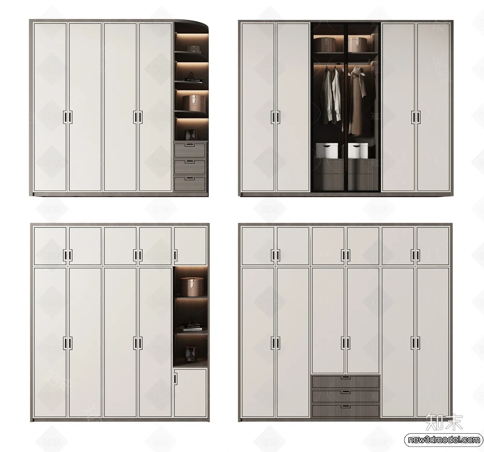 Wardrobe 3D Models – 3D Furniture for Interior Design – 057