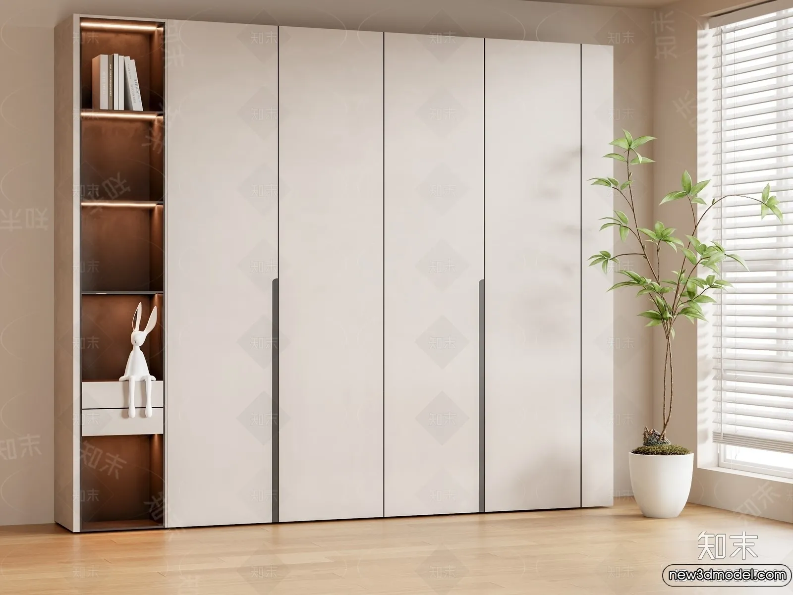 Wardrobe 3D Models – 3D Furniture for Interior Design – 064