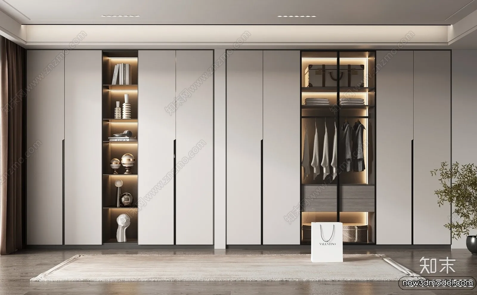 Wardrobe 3D Models – 3D Furniture for Interior Design – 071