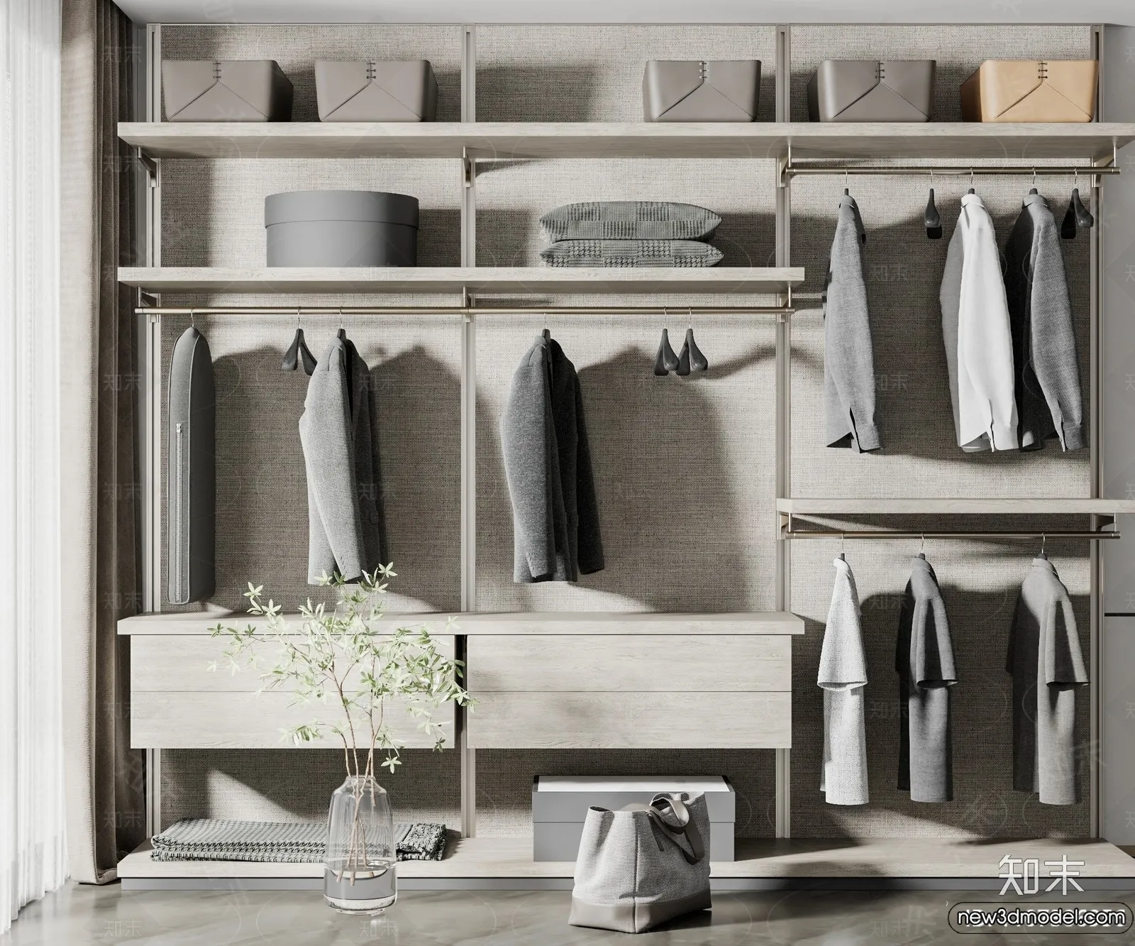 Wardrobe 3D Models – 3D Furniture for Interior Design – 072