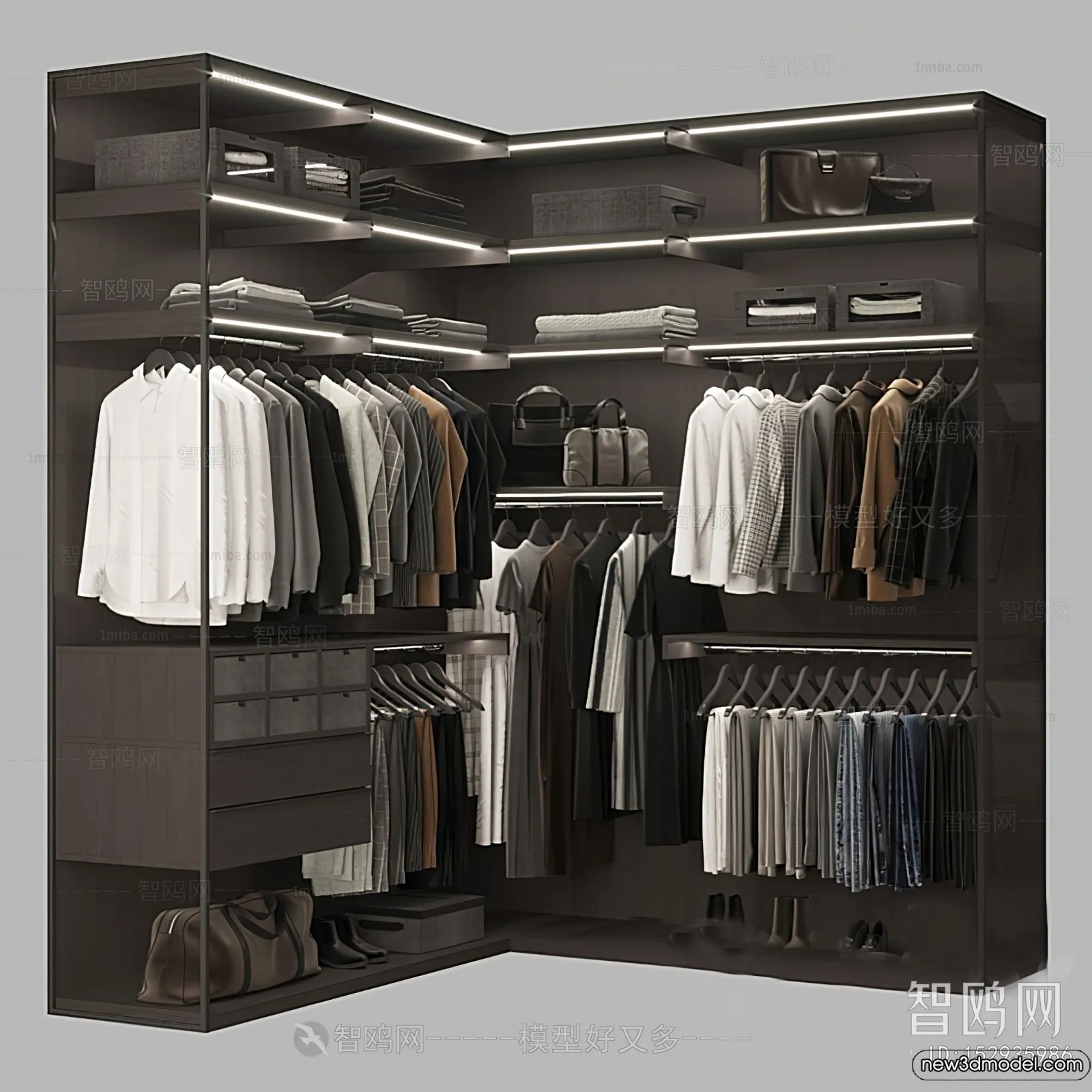 Wardrobe 3D Models – 3D Furniture for Interior Design – 078