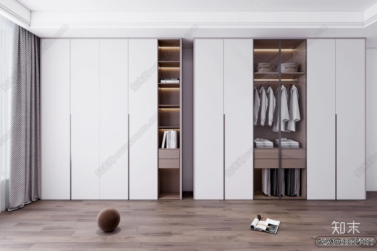 Wardrobe 3D Models – 3D Furniture for Interior Design – 093