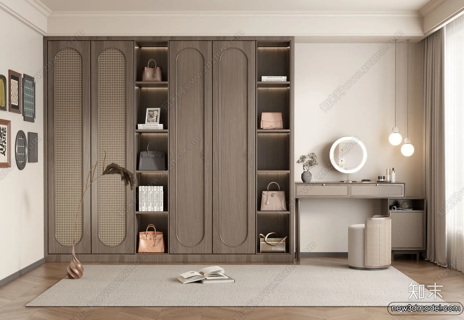 Wardrobe 3D Models – 3D Furniture for Interior Design – 095