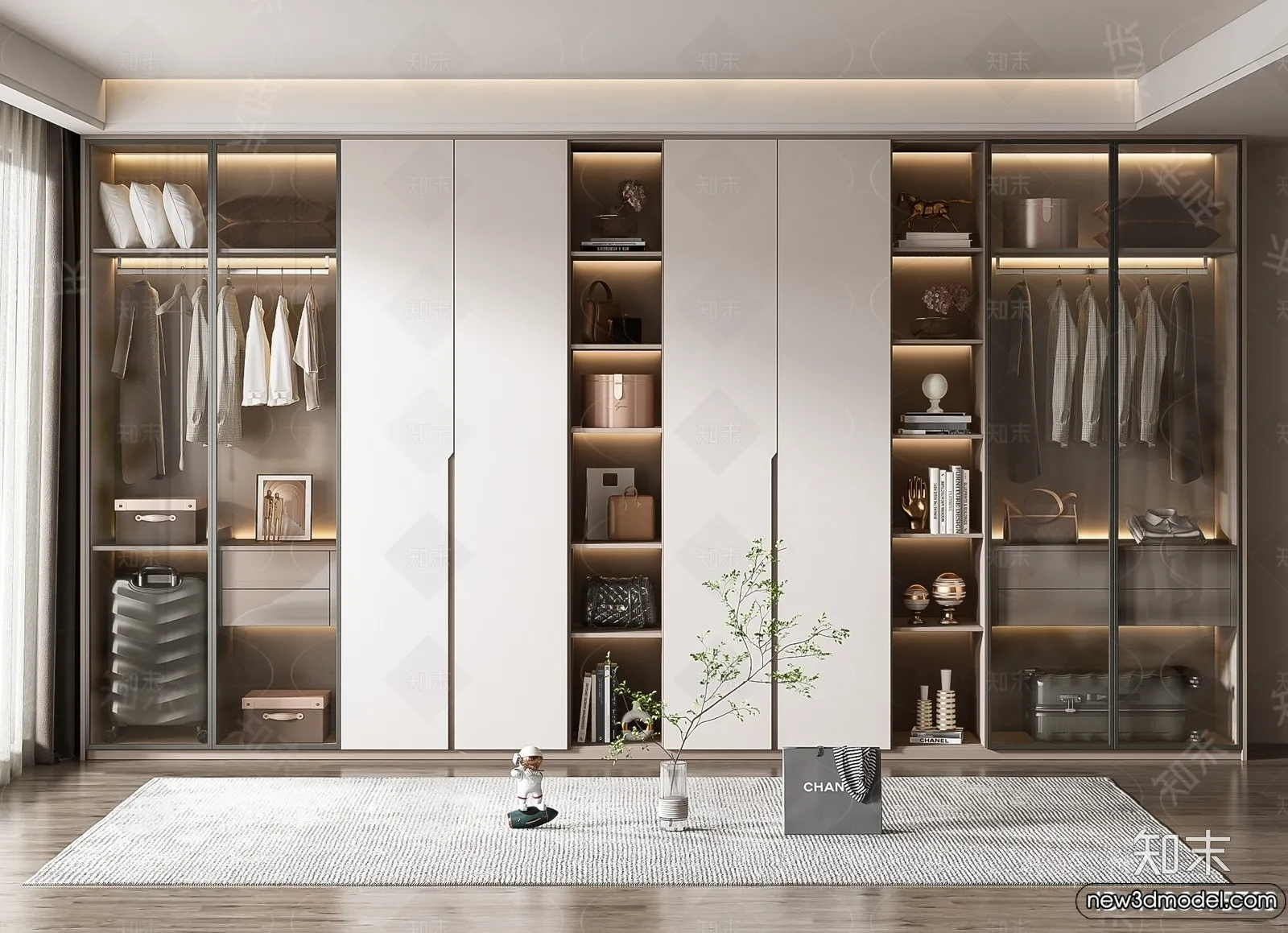 Wardrobe 3D Models – 3D Furniture for Interior Design – 110