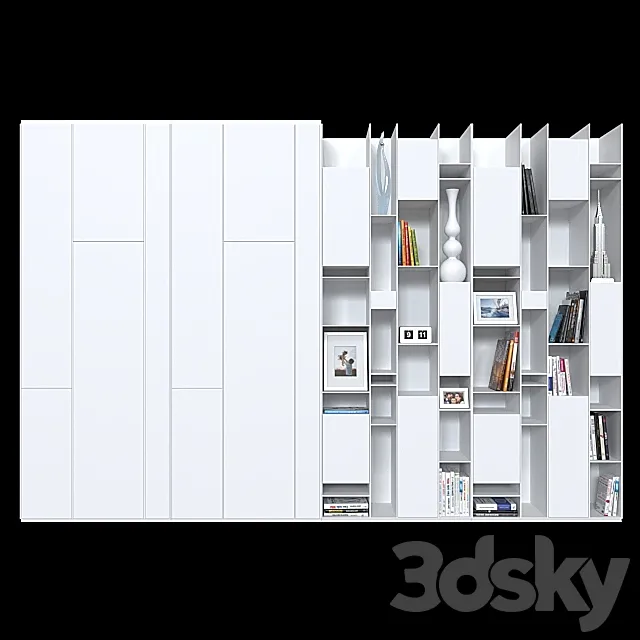 Wardrobe and shelving MDF Italia Random. 3ds Max