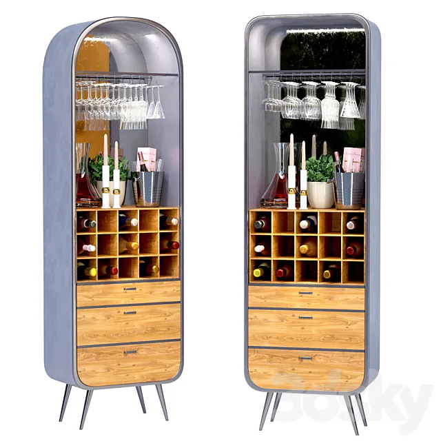 Wardrobe bar with alcohol 3ds Max