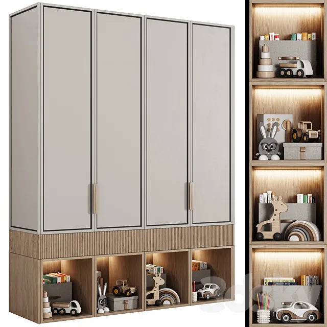 Wardrobe children’s modular in a modern style 04 3ds Max