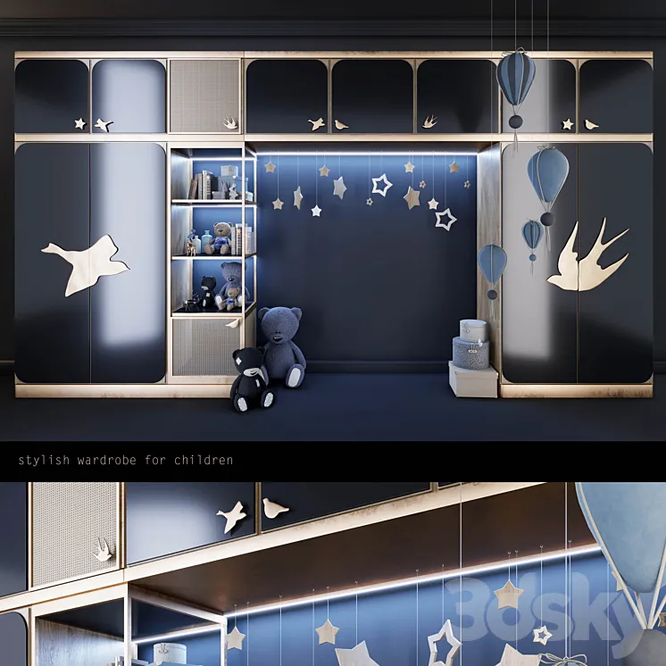 Wardrobe for kids room (2) 3DS Max