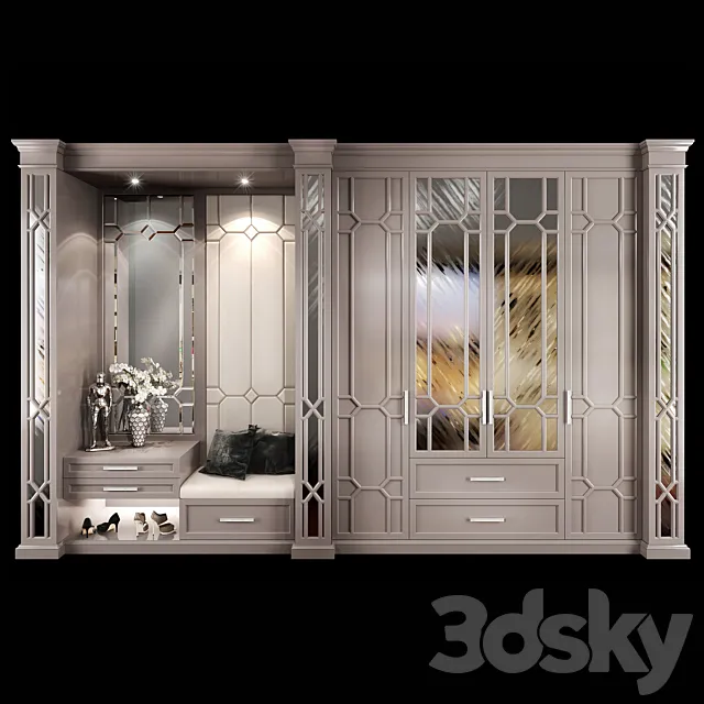 Wardrobe hallway composition set 03 3DSMax File